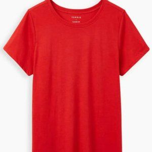 Torrid Plus Size 1 Everyday Tee Shirt Signature Jersey Red, NWT